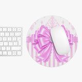 Orchid Lilac Damask Bow - Mouse Pad