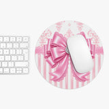Princess Pink Damask Bow - Mouse Pad