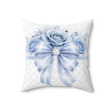 Blue Couture Diamond Bow - Square Pillow