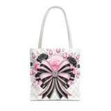 Pink Noir Couture Diamond Bow - Tote Bag