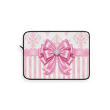 Princess Pink Damask Bow - Laptop Sleeve