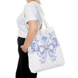 Ethereal Blue Diamond Bow - Tote Bag
