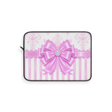 Orchid Lilac Damask Bow - Laptop Sleeve