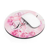 Pink Blush & Roses Perfume Bottle - Blessed Black (Faith) - Mouse Pad