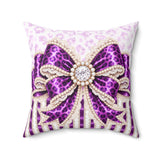 Purple Leopard Bow Couture - Square Pillow