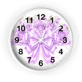 Lavender Lace Diamond Bow - Wall Clock