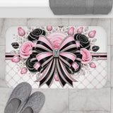 Pink Noir Couture Diamond Bow - Bath Mat