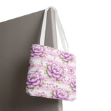 Lilac Sugar Blossom Stripes - Tote Bag