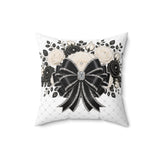 Ivory Noir Couture Diamond Bow - Square Pillow