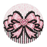 Ballet Pink Black Ruffle Leopard Bow - Mouse Pad