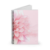 Spiral Notebook (Small) - Pink Dahlia Glitter - Give Thanks in all Circumstances