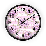 Lilac Sugar Blossom Stripes - Wall Clock