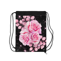 Drawstring Bag - Rosabella Bloom - Black