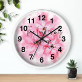 Wall Clock - Pink Passion Watercolor Plumeria - The Lord is my Refuge (Faith)