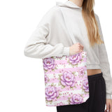 Lilac Sugar Blossom Stripes - Tote Bag