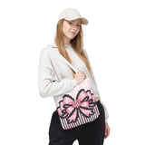Ballet Pink Black Ruffle Leopard Bow Couture - Tote Bag