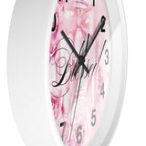 Wall Clock - Pink & Blush Perfume Bottle - Blessed Black