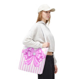 Orchid Lilac Damask Bow - Tote Bag