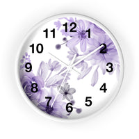 Wall Clock-Purple Floral Watercolor