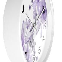 Wall Clock-Purple Floral Watercolor