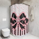 Black & Pink Ruffle Bow Couture | Pink Zebra Print - Shower Curtains