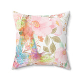 Paris Pink Watercolor - Square Pillow