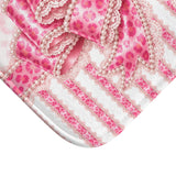 Pink Leopard Bow Couture - Bath Mat