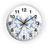 Celestial Blue Diamond | Damask Bow Couture - Wall Clock