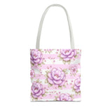 Lilac Sugar Blossom Stripes - Tote Bag