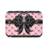 Obsidian Lace Bow in Princess Pink - Bath Mat