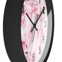 Wall Clock - Pink Blush & Roses Perfume Bottle - Blessed
