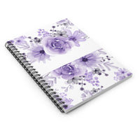 Small Spiral Notebook, 6x8in-Purple Lavender Floral Watercolor