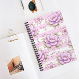 Lilac Sugar Blossom Stripes - Spiral Notebook