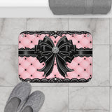 Obsidian Lace Bow in Princess Pink - Bath Mat