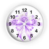 Purple Couture Diamond Bow - Wall Clock