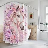 Blushing Lavender Equestrian Horse - Shower Curtains