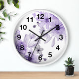 Wall Clock-Purple Floral Watercolor