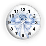 Blue Couture Diamond Bow - Wall Clock