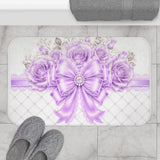 Lavender Lace Diamond Bow - Bath Mat