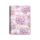 Lilac Sugar Blossom Stripes - Spiral Notebook