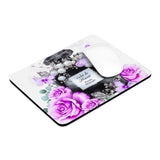 Mouse Pad - Purple Midnight Roses - Perfume Bottle White