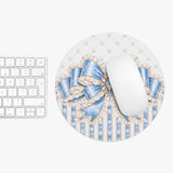 Celestial Blue Diamond | Damask Bow Couture - Mouse Pad