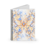 Buttercream Saphire Blossom Butterfly - Spiral Notebook