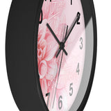 Wall Clock - Pink Dahlia Glitter - Give Thanks in all Circumstances