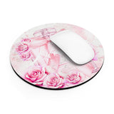 Mouse Pad -  Pink Blush & Roses Perfume Bottle - Blessed