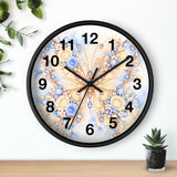 Buttercream Sapphire Blossom Butterfly - Wall Clock