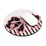 Black & Pink Ruffle Bow | Pink Zebra Print - Mouse Pad