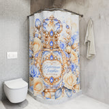 Buttercream Sapphire Blossom Perfume Bottle - Shower Curtains