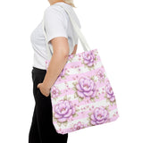 Lilac Sugar Blossom Stripes - Tote Bag
