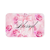 Bath Mat - Pink & Blush Perfume Bottle - Blessed Black